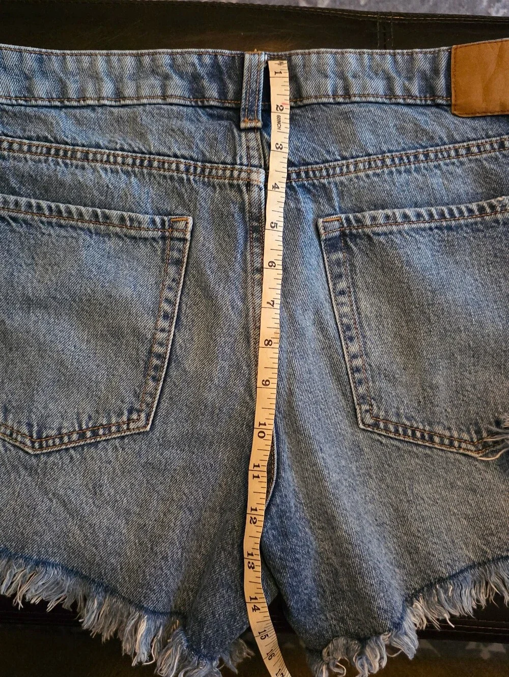Aeropostale Denim Baggy Shorts in Light Blue with Contrast Stitching